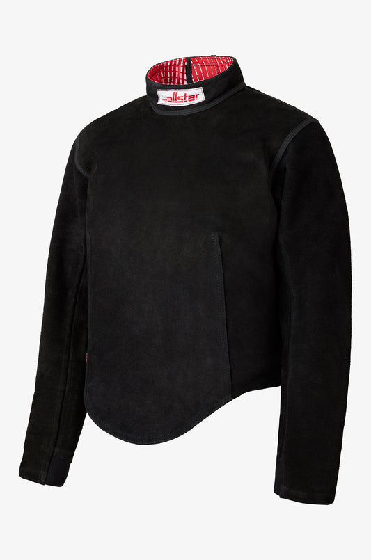 Plastron cuir manches longues dame